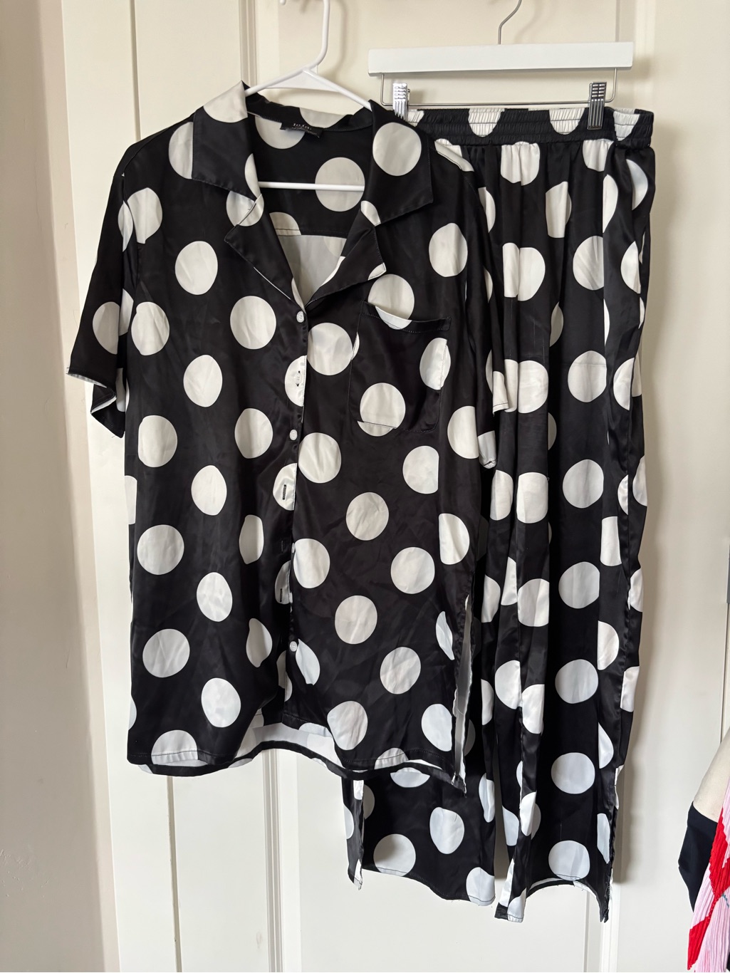 Dressed In Lala Dream So Big Satin Set In Classic Polka Dot